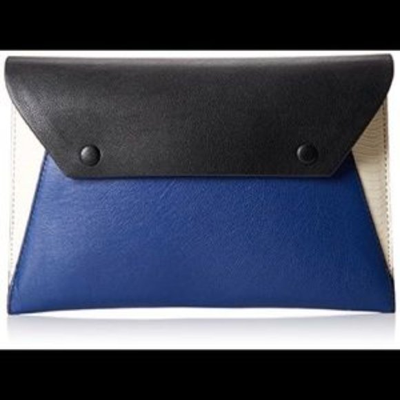 BCBGMAXAZRIA Sophie Envelope Clutch Blue Combo - Picture 4 of 5